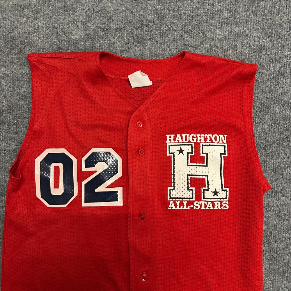 Unbranded Baseball Jersey Youth XL Red Mesh Sleeveless Haughton All-Stars